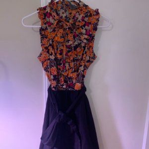 ANTHROPOLOGIE - Floral and Navy - size 6